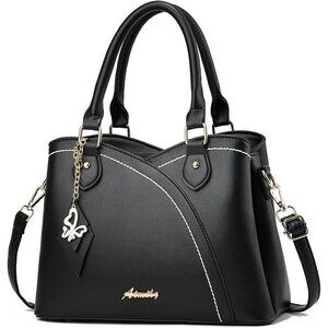 Women’s Black1 PU Leather Tote & Satchel Bag | Top Handle Crossbody Shoulder Bag